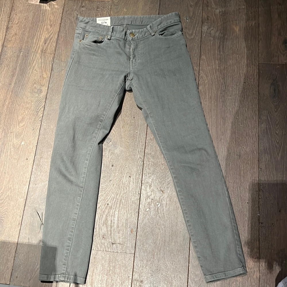 NILI LOTAN NILI LOTAN GRAY CHARCOAL LOW RISE STRETCH SKINNY JEAN SZ 6